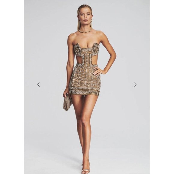 Retrofete Norma Dress Gold Embellished - Picture 4 of 9